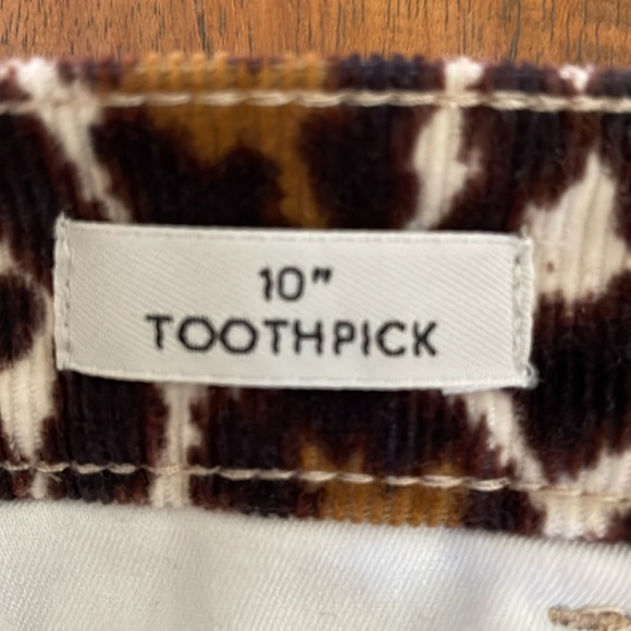 J. Crew 10” Toothpick Leopard Corduroy Pants 26 - Picture 8 of 11
